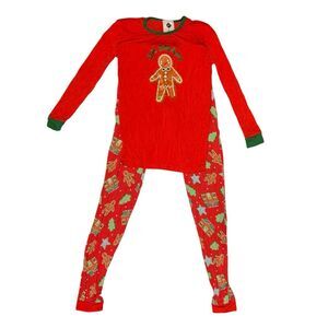 Girls Merry Moments Christmas Gingerbread Man Cookie Pajamas Size L (12)